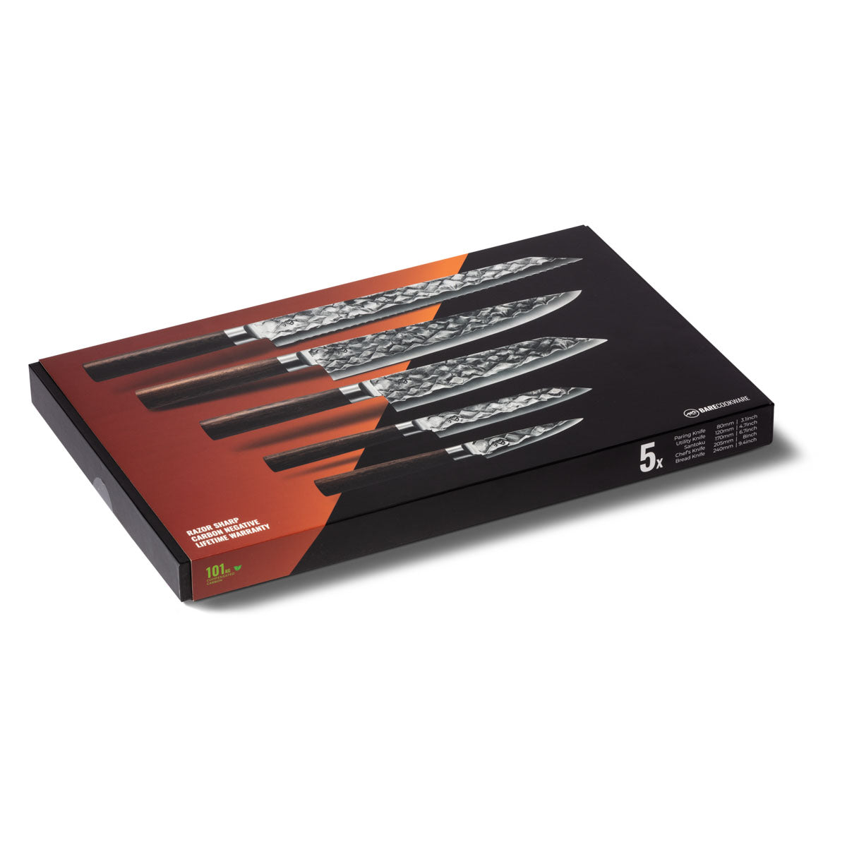 BARE Cookware messen set 5 stuks